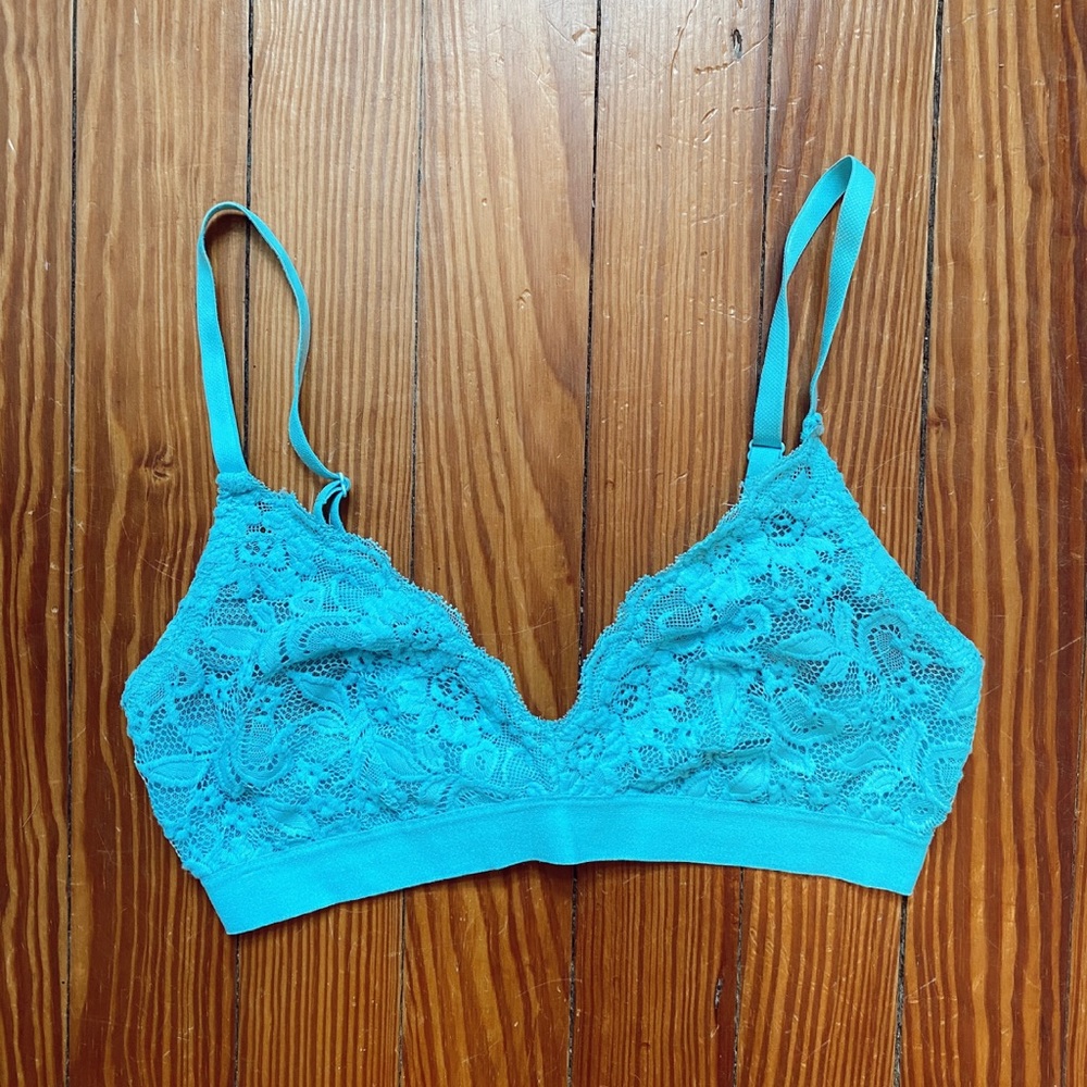 Target Blue Lace Bralette - size Large